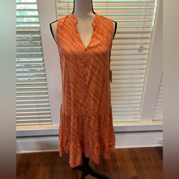 Women's Nine West Sleeveless Button-Front Tiered Dress - Picture 2 of 8